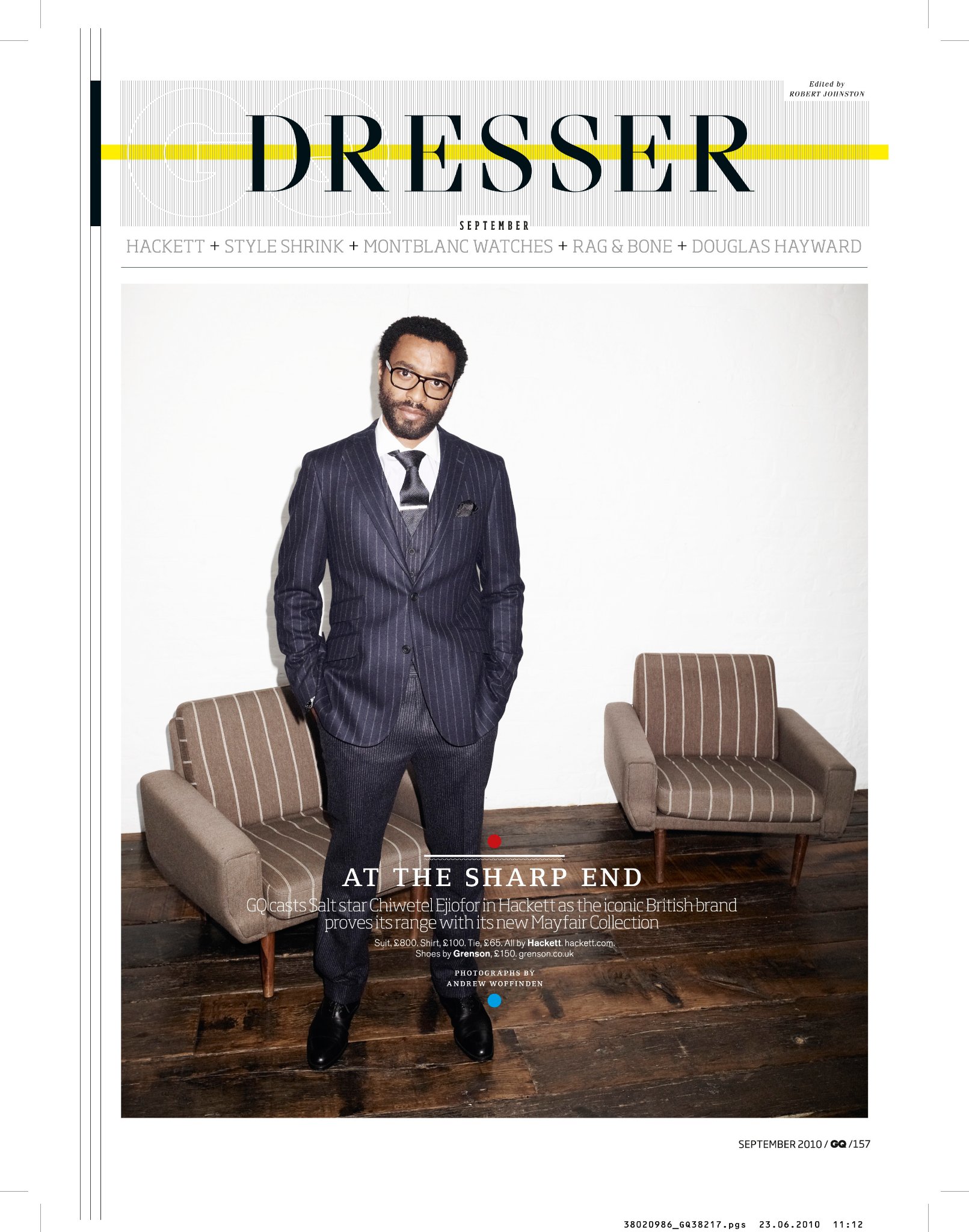 Chiwetel Ejiofor — GQ Dresser, At The Sharp End, September 2010